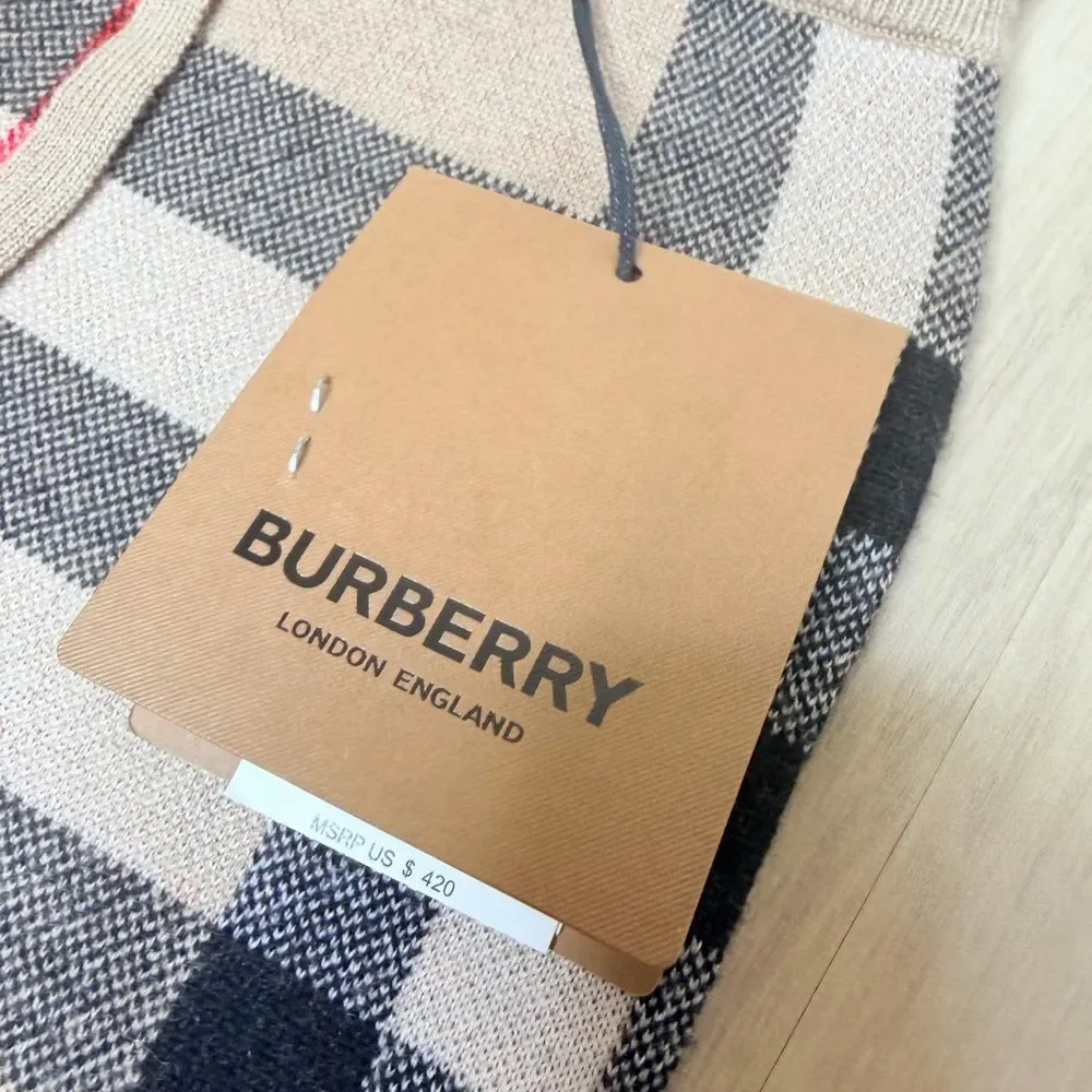 NWT ✨ BURBERRY ‘Gerard Vintage Check Knit Jogger Pants’ Unisex Wool/Cashmere 2T